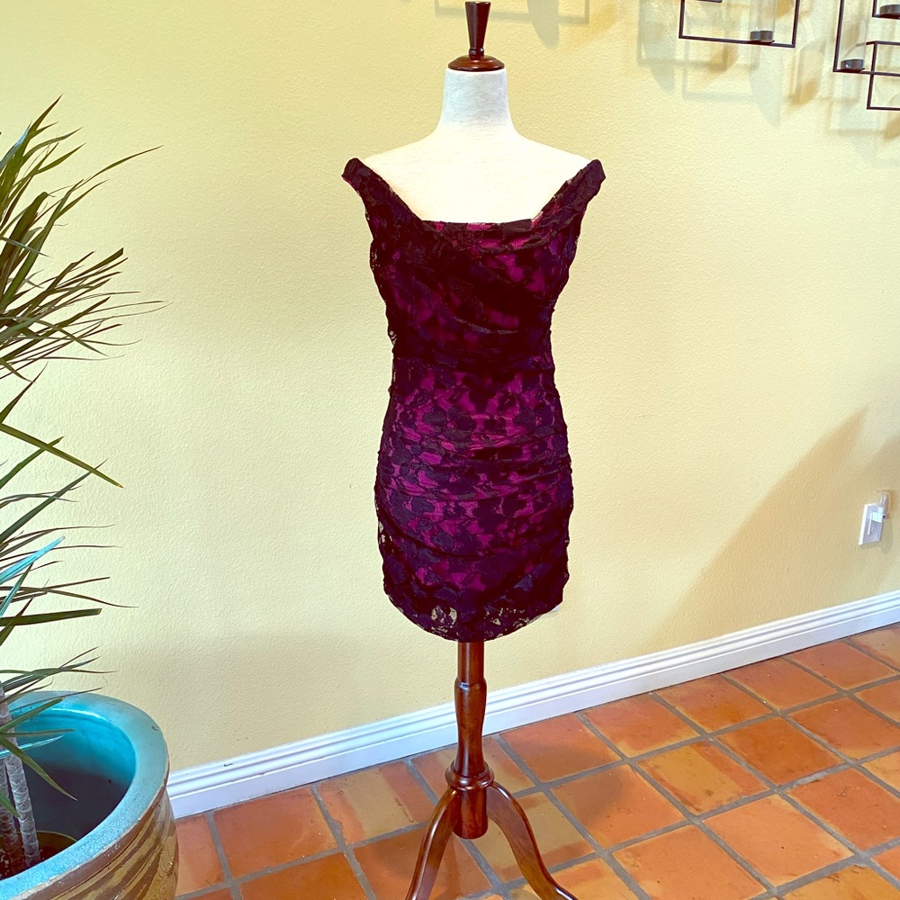 Express, Black lace off-the-shoulder dress